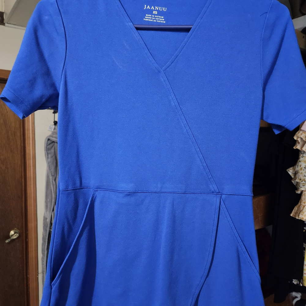 Jaanuu Women's V-Neck Blue Blouse